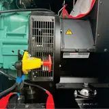 Stamford alternator and battery isolator switch on the 112 kW Volvo generator
