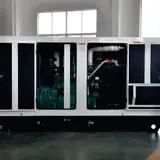 112 kW Volvo generator with the enclosure doors open, front view