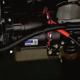 Wiring and engine components in the 20 kW Perkins generator engine bay