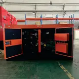 40 kW Kubota generator with the enclosure doors open