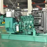 80 kW Volvo TAD550GE generator set without its enclosure, alternator side