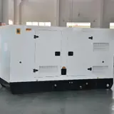 80 kW Volvo diesel generator in a white silent-type enclosure